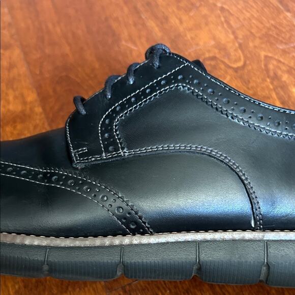Johnston & Murphy Black Sheepskin Leather Oxfords, Size 12